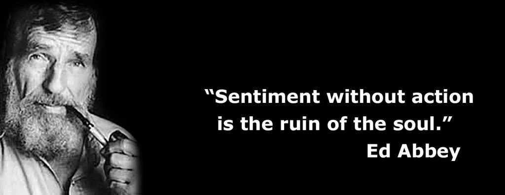 Edward Abbey header with quote