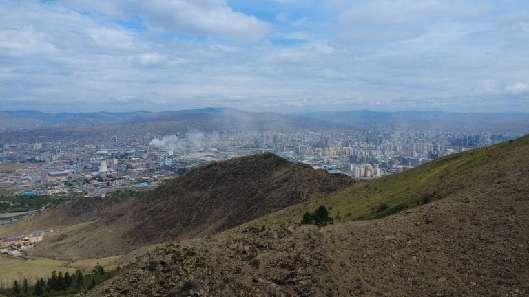 Picture from practice drone flight of Ulaanbaatar city.