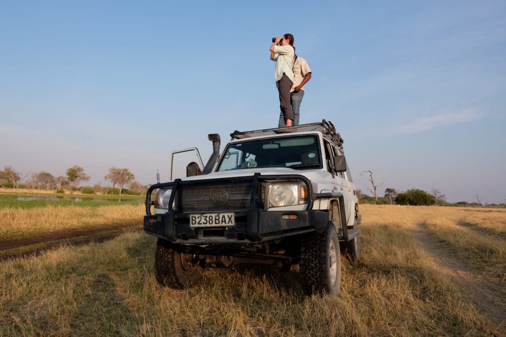 Getting a better look at elephants on the opposite bank of the river. Photo: G. Kayano
