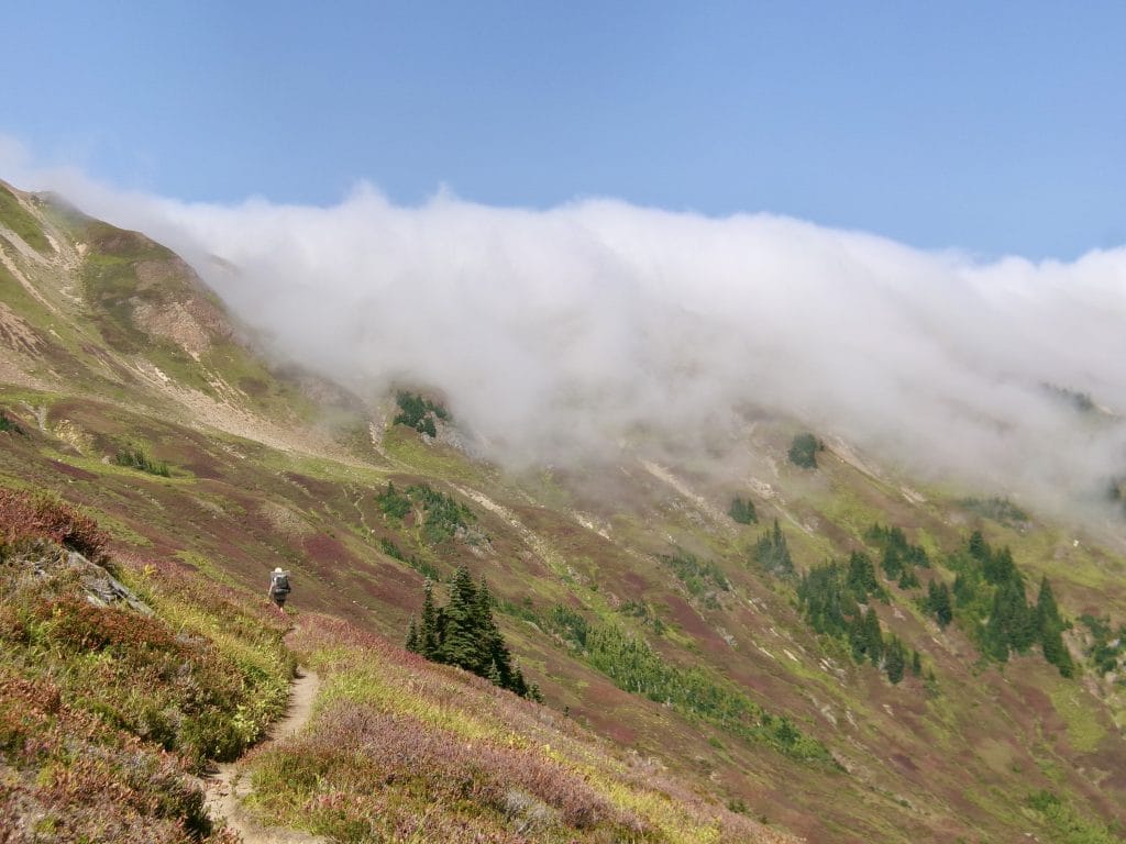Traversing steep, snowy slopes and beautiful alpine meadows.